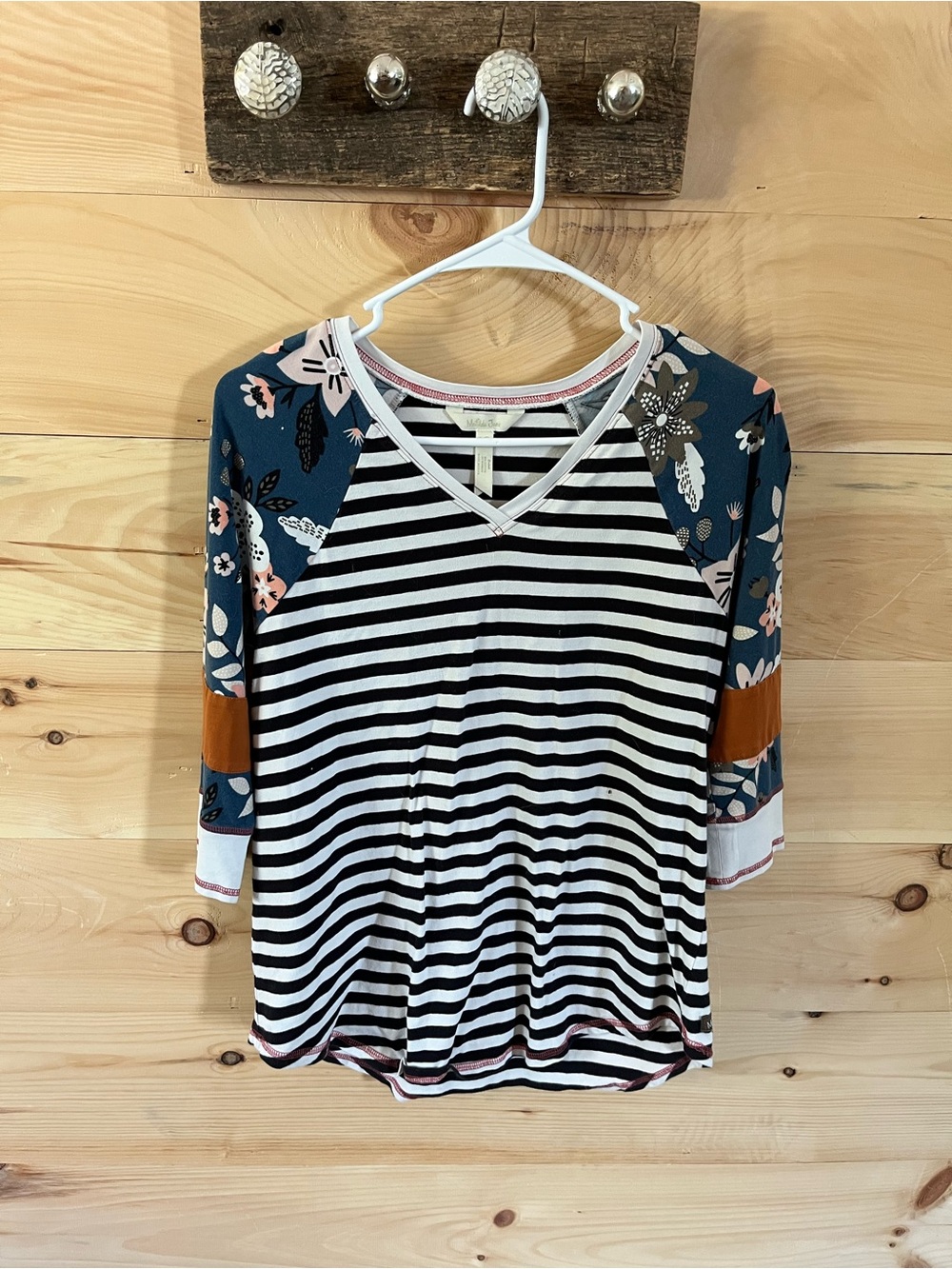 Matilda Jane Tee Choose Your Own Path Homerun Tee Striped Size Small